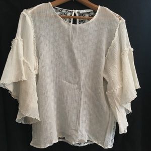 Silk/cotton Sandro kimono sleeve gauze-y shirt